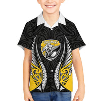 Taranaki 2026 Rugby Custom Kid Hawaiian Shirt NZ Maori Silver Fern LT14 Kid Black - Polynesian Pride