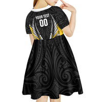 Taranaki 2026 Rugby Custom Kid Short Sleeve Dress NZ Maori Silver Fern LT14 - Polynesian Pride