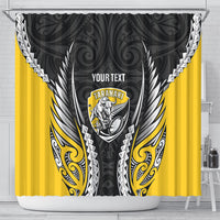 Taranaki 2026 Rugby Custom Shower Curtain NZ Maori Silver Fern LT14 - Polynesian Pride