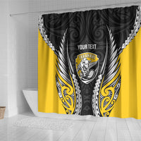 Taranaki 2026 Rugby Custom Shower Curtain NZ Maori Silver Fern LT14 - Polynesian Pride