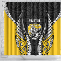 Taranaki 2026 Rugby Custom Shower Curtain NZ Maori Silver Fern LT14 - Polynesian Pride