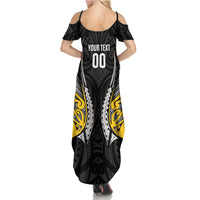 Taranaki 2026 Rugby Custom Summer Maxi Dress NZ Maori Silver Fern LT14 - Polynesian Pride