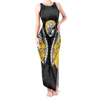 Taranaki 2026 Rugby Custom Tank Maxi Dress NZ Maori Silver Fern LT14 Women Black - Polynesian Pride