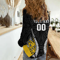 Taranaki 2026 Rugby Custom Women Casual Shirt NZ Maori Silver Fern