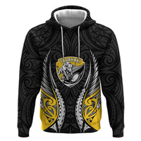 Taranaki 2026 Rugby Custom Zip Hoodie NZ Maori Silver Fern LT14 Pullover Hoodie Black - Polynesian Pride