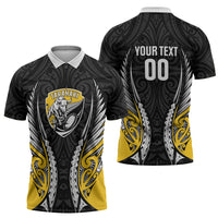 Taranaki 2026 Rugby Custom Zipper Polo Shirt NZ Maori Silver Fern LT14 - Polynesian Pride