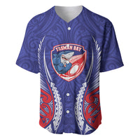 Tasman Bay 2026 Rugby Custom Baseball Jersey NZ Maori Silver Fern LT14 Blue - Polynesian Pride