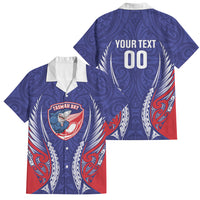 Tasman Bay 2026 Rugby Custom Family Matching Mermaid Dress and Hawaiian Shirt NZ Maori Silver Fern LT14 Dad's Shirt - Short Sleeve Blue - Polynesian Pride
