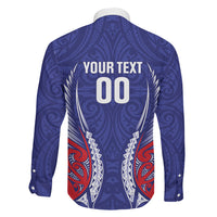 Tasman Bay 2026 Rugby Custom Family Matching Off Shoulder Short Dress and Hawaiian Shirt NZ Maori Silver Fern LT14 Son's Shirt Blue - Polynesian Pride