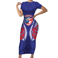 Tasman Bay 2026 Rugby Custom Family Matching Short Sleeve Bodycon Dress and Hawaiian Shirt NZ Maori Silver Fern