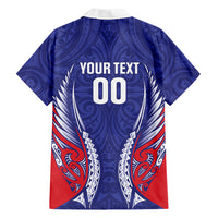 Tasman Bay 2026 Rugby Custom Family Matching Summer Maxi Dress and Hawaiian Shirt NZ Maori Silver Fern LT14 Dad's Shirt - Long Sleeve Blue - Polynesian Pride