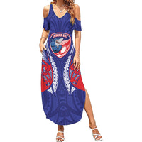 Tasman Bay 2026 Rugby Custom Family Matching Summer Maxi Dress and Hawaiian Shirt NZ Maori Silver Fern