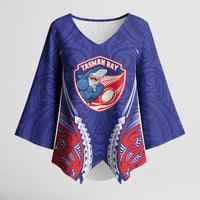 Tasman Bay 2026 Rugby Custom Kimono Sleeve Blouse NZ Maori Silver Fern