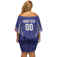 Tasman Bay 2026 Rugby Custom Off Shoulder Short Dress NZ Maori Silver Fern LT14 - Polynesian Pride