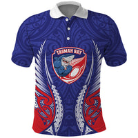 Tasman Bay 2026 Rugby Custom Polo Shirt NZ Maori Silver Fern LT14 Blue - Polynesian Pride