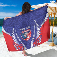 Tasman Bay 2026 Rugby Custom Sarong NZ Maori Silver Fern LT14 One Size 44 x 66 inches Blue - Polynesian Pride