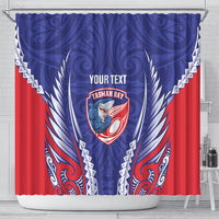 Tasman Bay 2026 Rugby Custom Shower Curtain NZ Maori Silver Fern