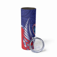 Tasman Bay 2026 Rugby Custom Skinny Tumbler NZ Maori Silver Fern LT14 - Polynesian Pride