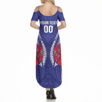 Tasman Bay 2026 Rugby Custom Summer Maxi Dress NZ Maori Silver Fern LT14 - Polynesian Pride