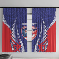 Tasman Bay 2026 Rugby Custom Window Curtain NZ Maori Silver Fern LT14 With Hooks Blue - Polynesian Pride