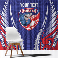 Tasman Bay 2026 Rugby Custom Window Curtain NZ Maori Silver Fern LT14 - Polynesian Pride