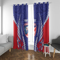 Tasman Bay 2026 Rugby Custom Window Curtain NZ Maori Silver Fern LT14 With Grommets Blue - Polynesian Pride