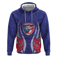 Tasman Bay 2026 Rugby Custom Zip Hoodie NZ Maori Silver Fern LT14 Pullover Hoodie Blue - Polynesian Pride