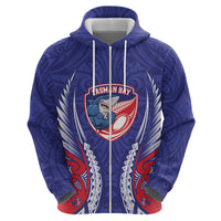 Tasman Bay 2026 Rugby Custom Zip Hoodie NZ Maori Silver Fern LT14 - Polynesian Pride