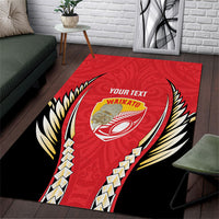 Waikato 2026 Rugby Custom Area Rug NZ Maori Silver Fern LT14 Red - Polynesian Pride