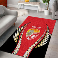 Waikato 2026 Rugby Custom Area Rug NZ Maori Silver Fern LT14 - Polynesian Pride