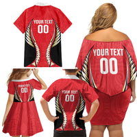 Waikato 2026 Rugby Custom Family Matching Off Shoulder Short Dress and Hawaiian Shirt NZ Maori Silver Fern