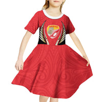 Waikato 2026 Rugby Custom Kid Short Sleeve Dress NZ Maori Silver Fern LT14 - Polynesian Pride