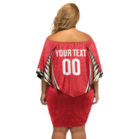 Waikato 2026 Rugby Custom Off Shoulder Short Dress NZ Maori Silver Fern LT14 - Polynesian Pride