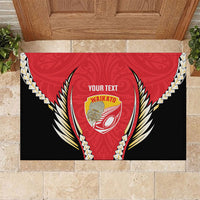 Waikato 2026 Rugby Custom Rubber Doormat NZ Maori Silver Fern LT14 Red - Polynesian Pride
