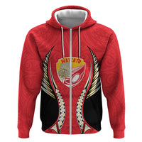 Waikato 2026 Rugby Custom Zip Hoodie NZ Maori Silver Fern LT14 Zip Hoodie Red - Polynesian Pride