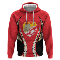 Waikato 2026 Rugby Custom Zip Hoodie NZ Maori Silver Fern LT14 Pullover Hoodie Red - Polynesian Pride