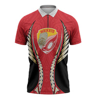 Waikato 2026 Rugby Custom Zipper Polo Shirt NZ Maori Silver Fern LT14 Red - Polynesian Pride