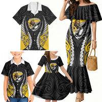 Wellington 2026 Rugby Custom Family Matching Mermaid Dress and Hawaiian Shirt NZ Maori Silver Fern LT14 - Polynesian Pride