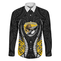 Wellington 2026 Rugby Custom Family Matching Off Shoulder Short Dress and Hawaiian Shirt NZ Maori Silver Fern LT14 Daughter's Dress Black - Polynesian Pride