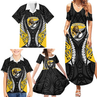 Wellington 2026 Rugby Custom Family Matching Summer Maxi Dress and Hawaiian Shirt NZ Maori Silver Fern