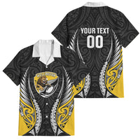 Wellington 2026 Rugby Custom Family Matching Summer Maxi Dress and Hawaiian Shirt NZ Maori Silver Fern LT14 Dad's Shirt - Short Sleeve Black - Polynesian Pride
