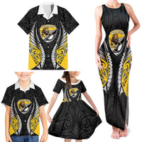 Wellington 2026 Rugby Custom Family Matching Tank Maxi Dress and Hawaiian Shirt NZ Maori Silver Fern LT14 - Polynesian Pride