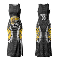 Wellington 2026 Rugby Custom Family Matching Tank Maxi Dress and Hawaiian Shirt NZ Maori Silver Fern LT14 Mom's Dress Black - Polynesian Pride