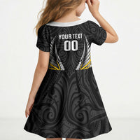 Wellington 2026 Rugby Custom Kid Short Sleeve Dress NZ Maori Silver Fern LT14 - Polynesian Pride