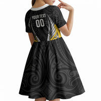 Wellington 2026 Rugby Custom Kid Short Sleeve Dress NZ Maori Silver Fern LT14 - Polynesian Pride