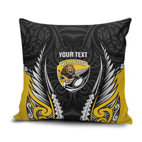 Wellington 2026 Rugby Custom Pillow Cover NZ Maori Silver Fern LT14 Black - Polynesian Pride