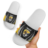 Wellington 2026 Rugby Custom Slide Sandals NZ Maori Silver Fern LT14 - Polynesian Pride