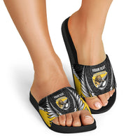 Wellington 2026 Rugby Custom Slide Sandals NZ Maori Silver Fern LT14 - Polynesian Pride