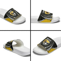 Wellington 2026 Rugby Custom Slide Sandals NZ Maori Silver Fern LT14 - Polynesian Pride