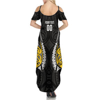 Wellington 2026 Rugby Custom Summer Maxi Dress NZ Maori Silver Fern LT14 - Polynesian Pride